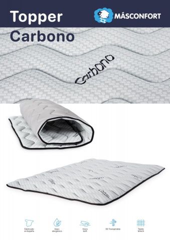 TOPPER CARBONO 3/4 CM 135*190