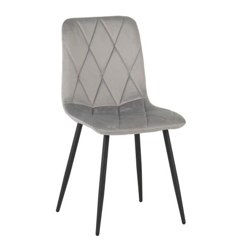 SILLA COMEDOR VELVET GRIS MARENGO PATA NEGRA